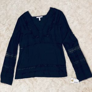 10 CROSBY DEREK LAM Designer Tunic 100% Silk Lace